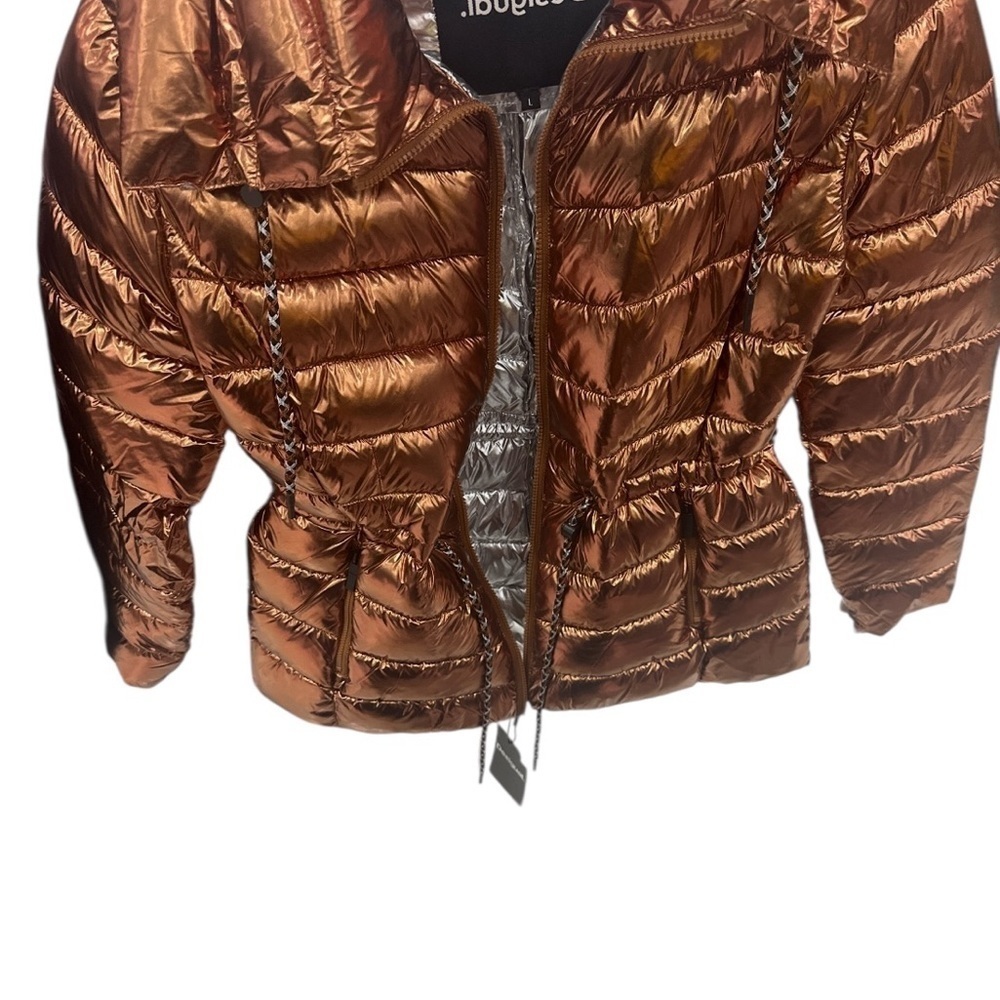 Desigual Shiny Copper Puffer Jacket - Picture 3 of 9